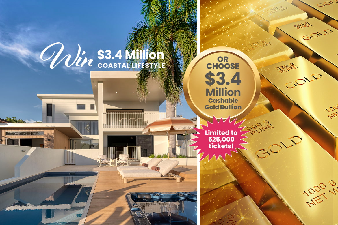 yourtown Draw 558 - WIN $3.4 Million Coastal Lifestyle or Cashable Gold! Which would you choose?