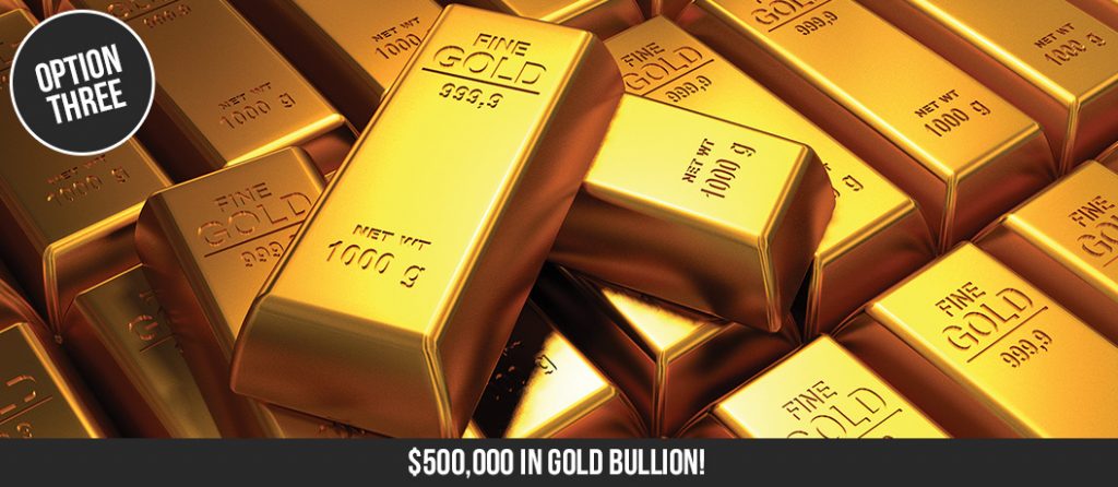 $500,000 cashable gold bullion