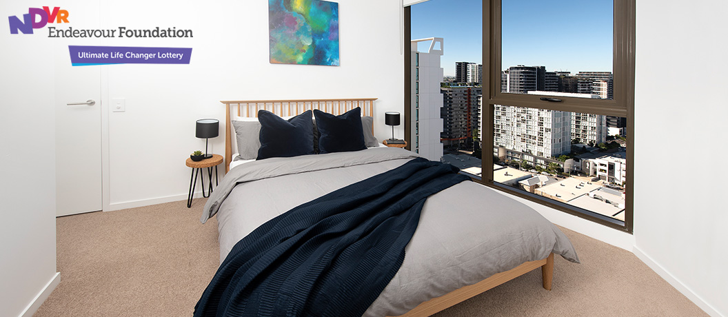 Endeavour Foundation Special Lifestyle Lottery - Brisbane apartment bedroom