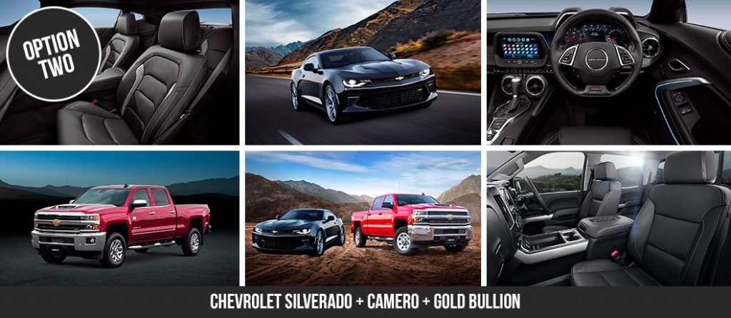 Chevrolet Camaro 2SS Coupe +Chevrolet Silverado + gold bullion