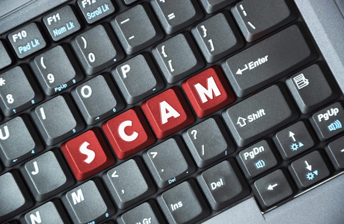 Lottery Scams - scam on keyboard